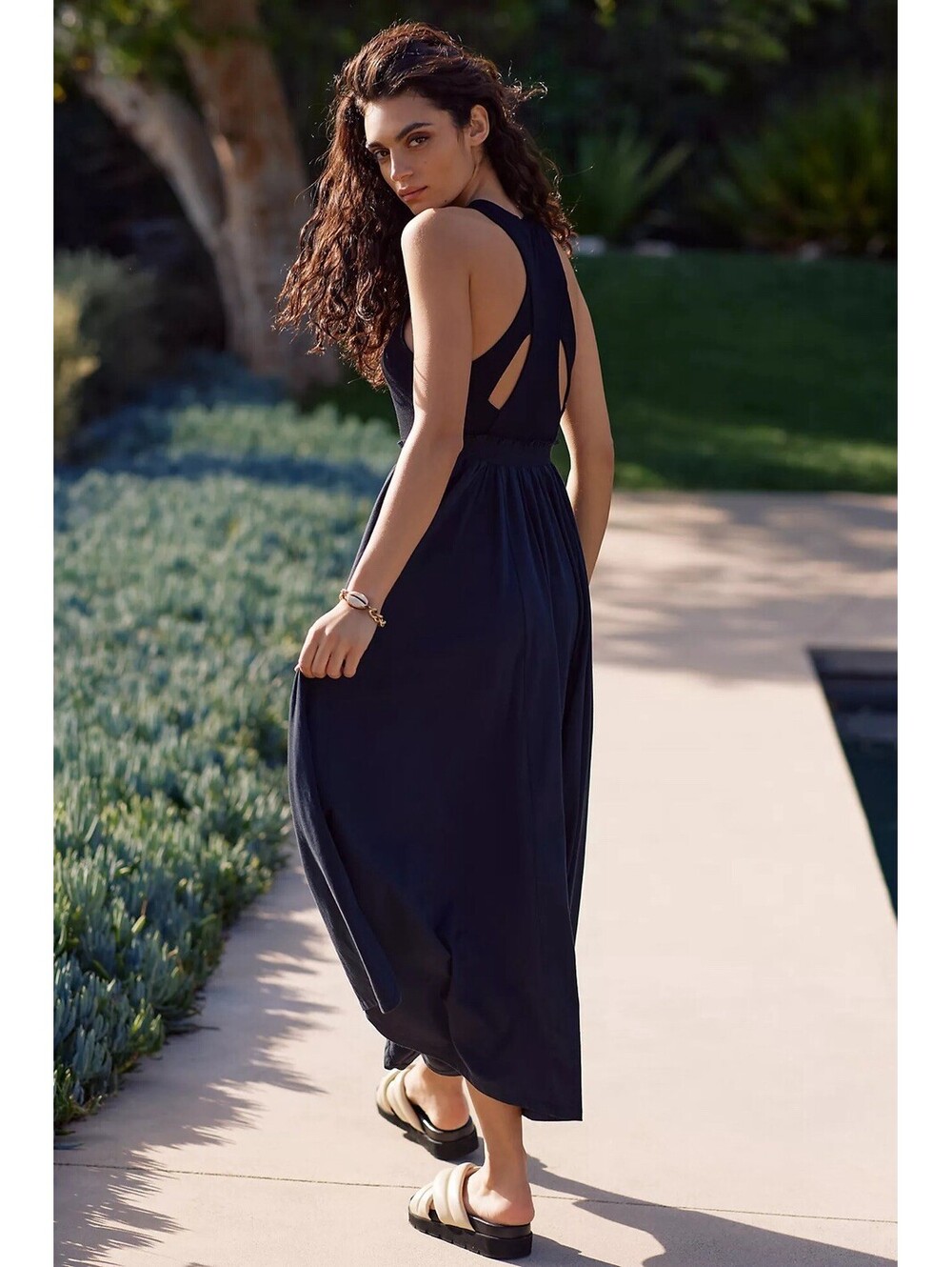 Anthropologie Daily Practice Black Sleeveless Jump-High Cutout Dress Women’s Sm